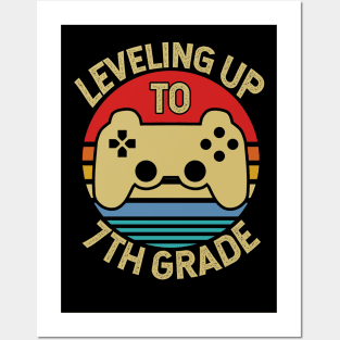 Leveling Up To 7th Grade Student Level Student Gift Posters and Art